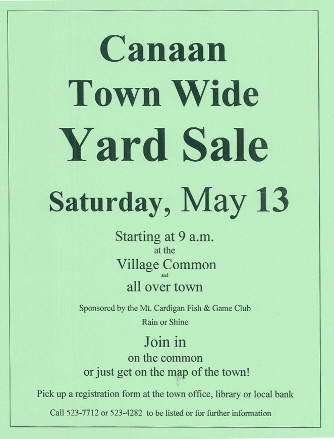 Canaan Town Wide Yard Sale flyer